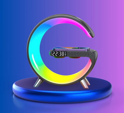 Chargeur Sans Fil Multifonction avec Lumière RGB, Réveil et Haut-Parleur